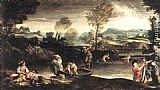 Annibale Carracci Famous Paintings - Fishing